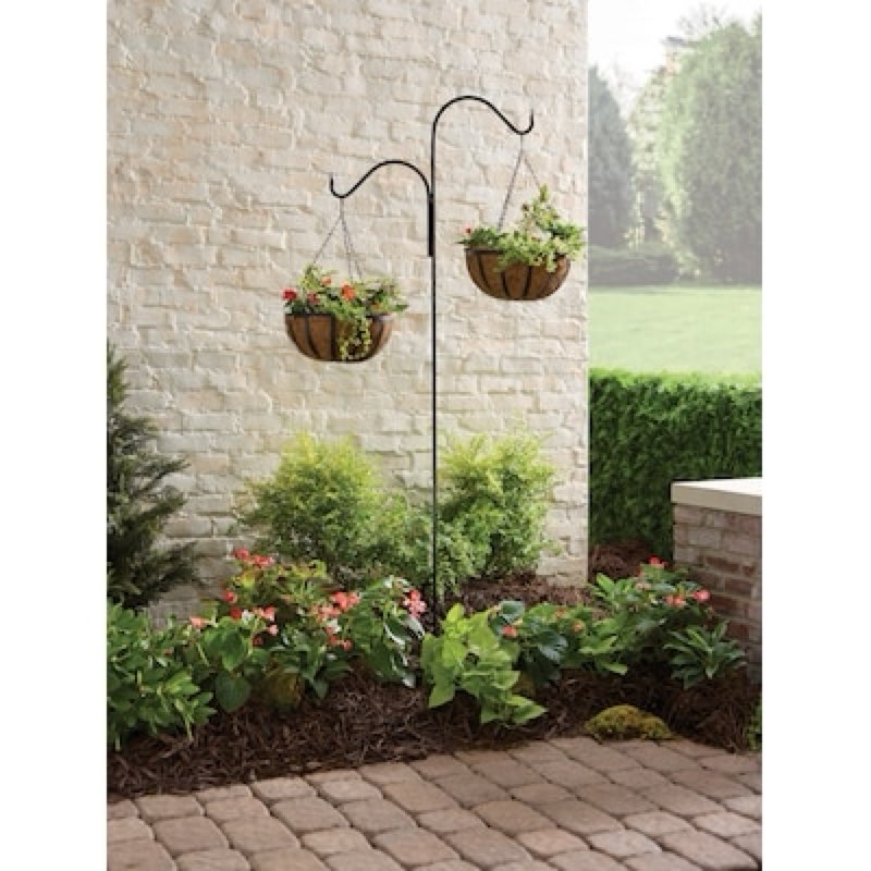 style selections 84-in black powder coated metal double shepherd's hook