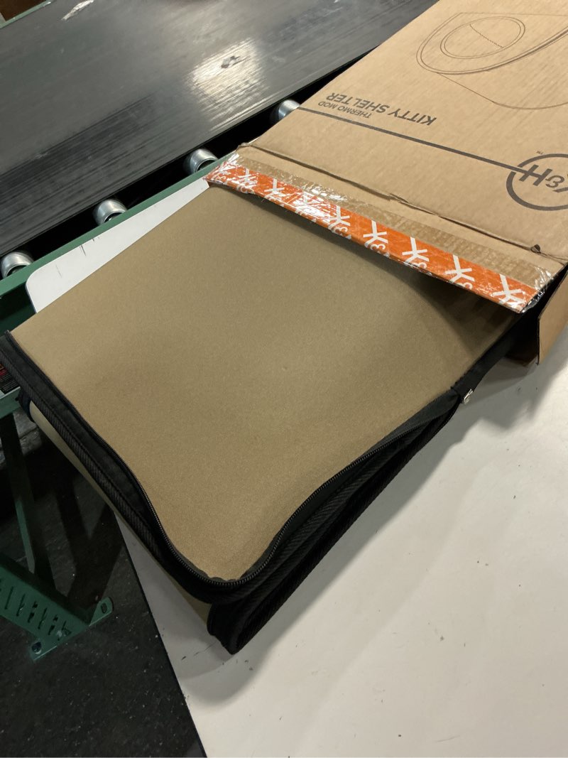 Condition photo showing New/Like New for K&H Pet Products Heated Outdoor Cat House for Outside - Thermo Mod Kitty Shelter, Insulated, Waterproof, Heated Floor, Washable Cover, Safety Listed - Small 21 X 14 X 13in Tan 20W