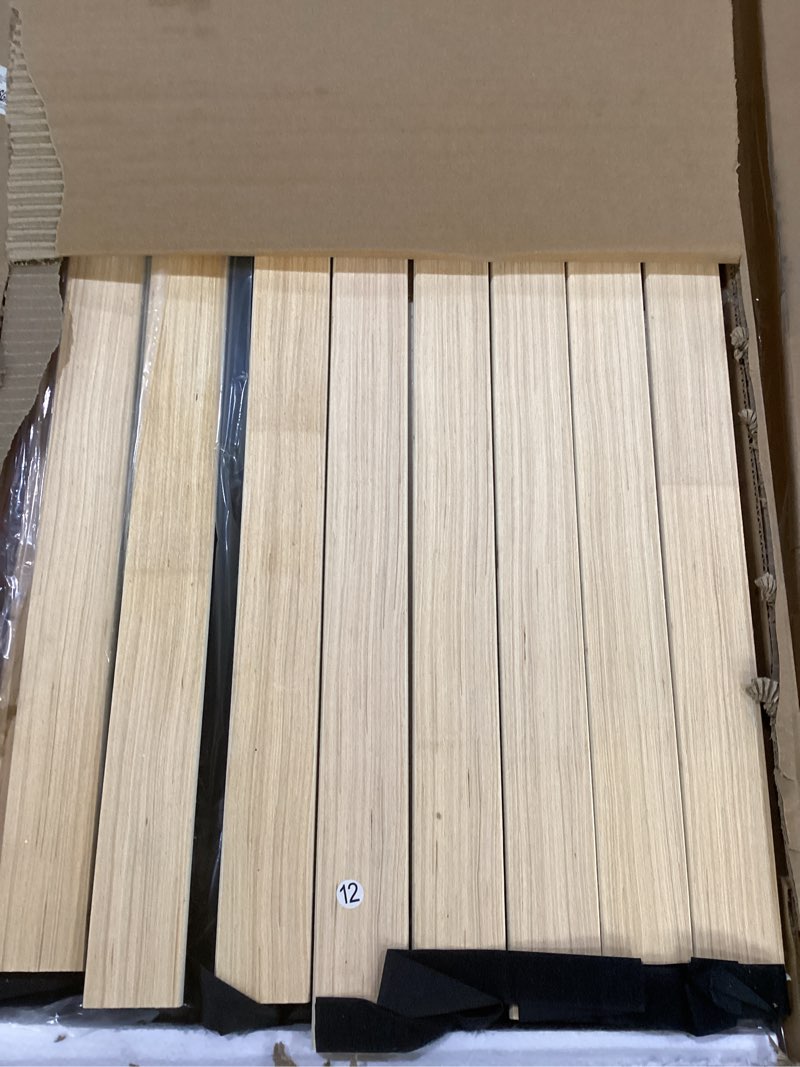 Condition photo showing Good Condition for (may be missing accessories)novilla king size bed frame with adjustable headboard platform king bed frame linen fabric upholstered headboard, no box spring needed, noise-free, wooden slats support, easy assembly, beige beige king