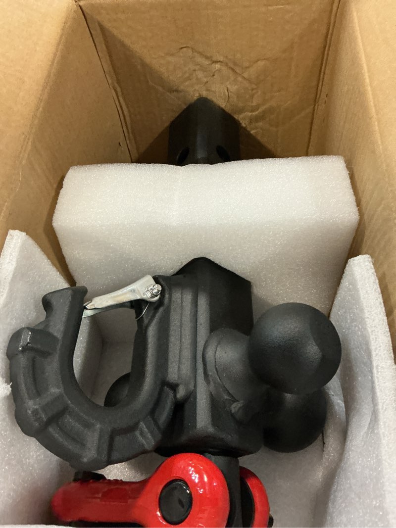 Condition photo showing Good Condition for toptow trailer hitch tri-ball hitch mount w/matte black triple hitch balls 1-7/8-inch, 2-inch, 2-5/16-inch, multi-fit for 2 inch trailer hitch receiver black ball red shackle
