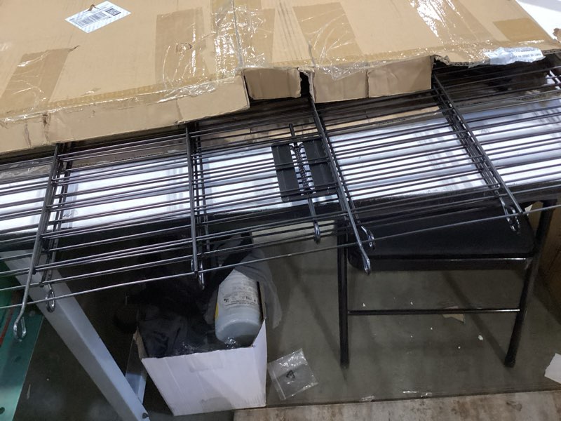 Condition photo showing Good Condition for 5 panels no dig decorative outdoor garden fence with gate for yard, 32 in(h) x 11.8 ft(l) animal barrier fencing rustproof metal wire panel border for dog, rabbits, and patio temporary ground stakes 5 panels- 32 in(h) x11.8 ft(l) with gate