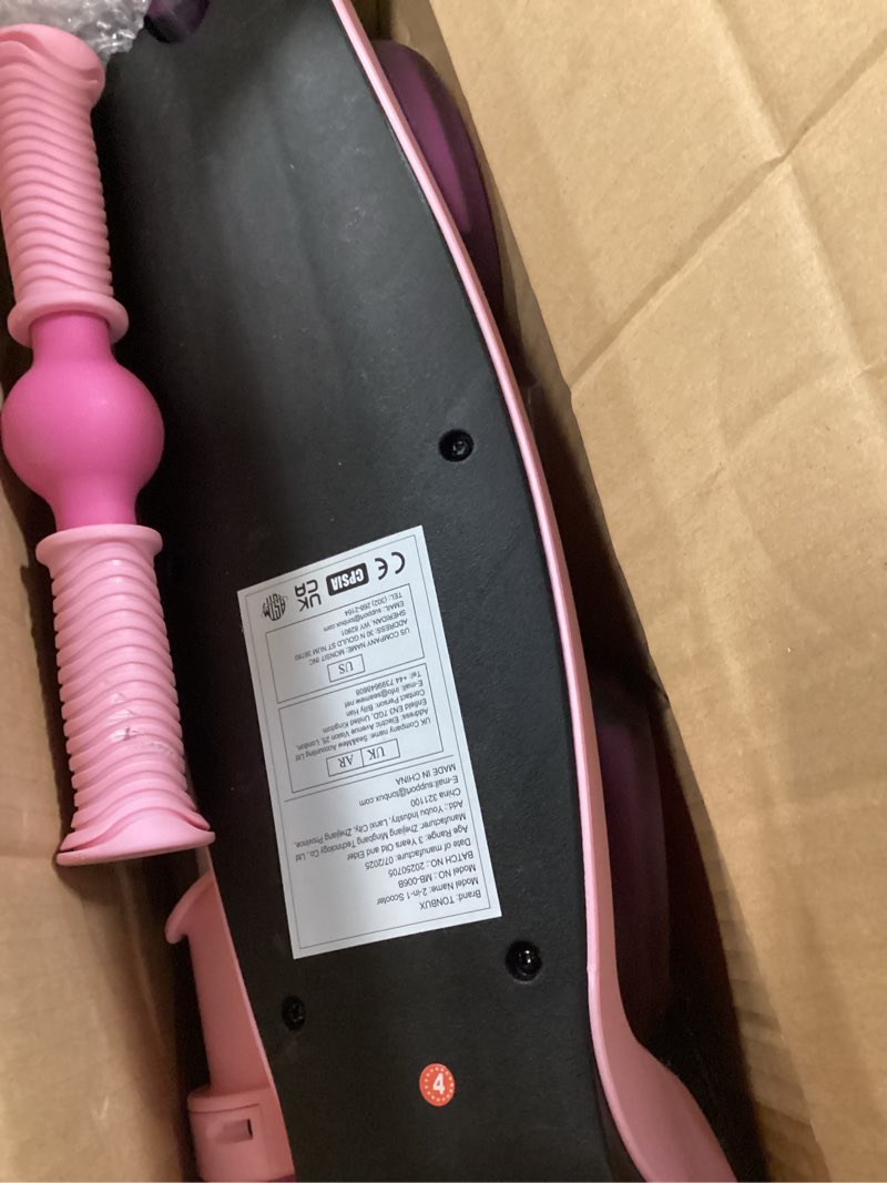 Condition photo showing Good Condition for tonbux kids scooter with seat, 3 wheels scooter with pu luminous wheels, non-slip handle and wide deck, sensitive brakes, 4-level adjustable height, scooters for kids 2–8 years pink