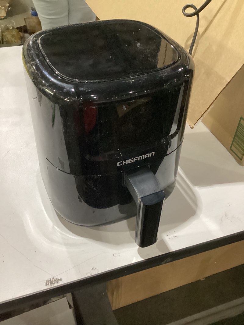 Condition photo showing Good Condition for CHEFMAN 2 Qt Mini Air Fryer – Digital Space-Saving Compact Air Fryer with Nonstick and Dishwasher Safe Basket, Quick & Easy Meals in Minutes, Features Digital Timer and Shake Reminder – Black 2 Quart Black