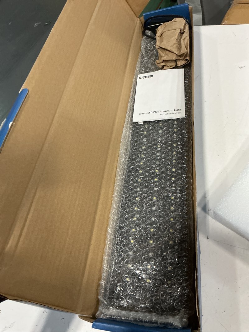 Condition photo showing Good Condition for nicrew classicled plus led aquarium light with timer, planted fish tank light 18 watts for 24-30 inch, daylight and moonlight cycle 24 - 30 in