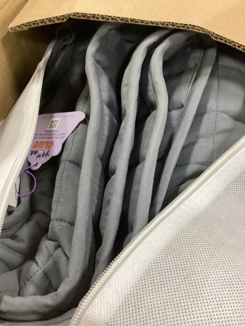 Condition photo showing Good Condition for YnM Exclusive Weighted Blanket, Smallest Compartments, Bed Blanket for One Person of 190lbs, Ideal for Queen or King Bed (60x80 Inches, 20 Pounds, Dark Grey) 60 in x 80 in 20 lb Exclusive Microfiber Dark Grey