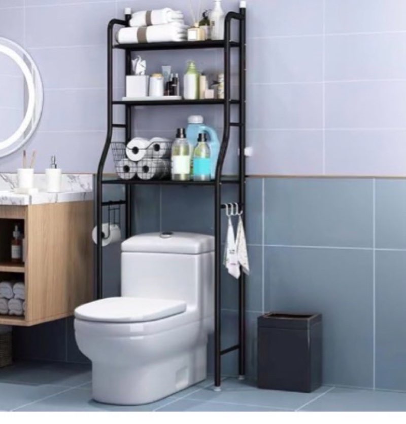 BouPower 3-Tier Over The Toilet Storage, Freestanding Metal Bathroom Shelves, Above Toilet Storage R