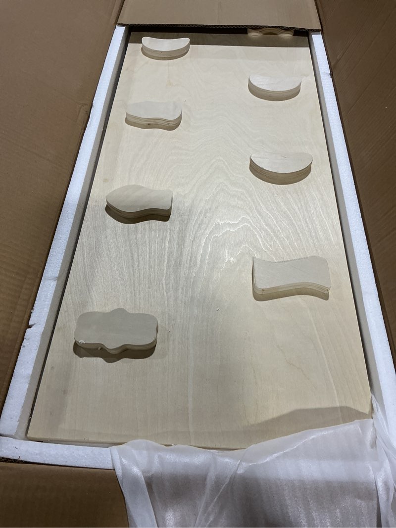 Condition photo showing Good Condition for Pikler Triangle Set with Cushion, Arch and Slide, Toddler Climbing Toys Indoor Playground, Montessori Climbing Set, Indoor Jungle Gym, Wooden Pickler-3 Piece Climbing Gym for Kids 1.5-6yr Large-with cushion