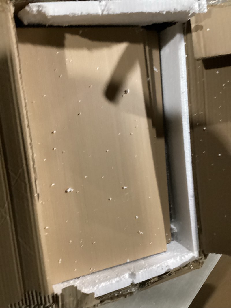 Condition photo showing As Is for Veken 63 x 28 Inch Electric Standing Desk, Sit to Stand Up, Work Home Office Computer Table for Study, Walking Pad, Writing, and Games, Wooden Desktop Desks, Brown Brown 63×28 Inch