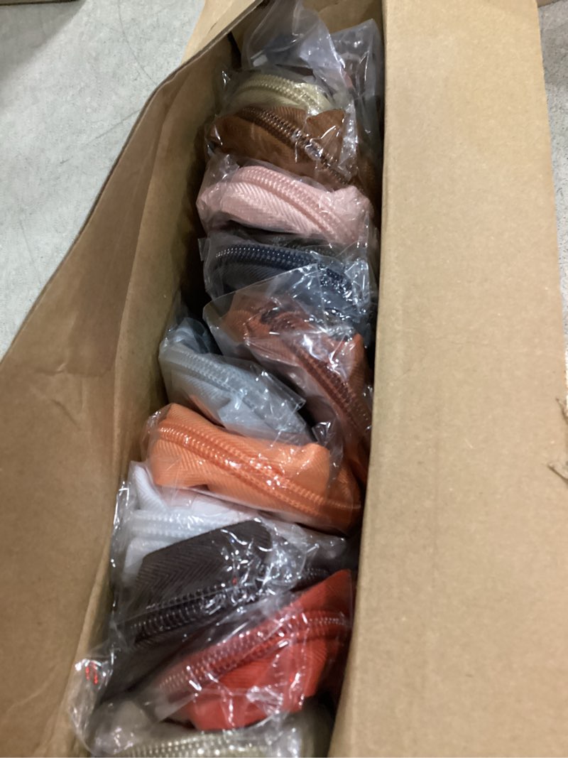 Condition photo showing New/Like New for syhood 24 colors zipper repair kit, #5 nylon coil sewing zippers sewing supplies zipper tape zippers by the yard with 96 pcs zip pulls sliders purse hardware for bags making(24yard,brown series) brown series 24yard