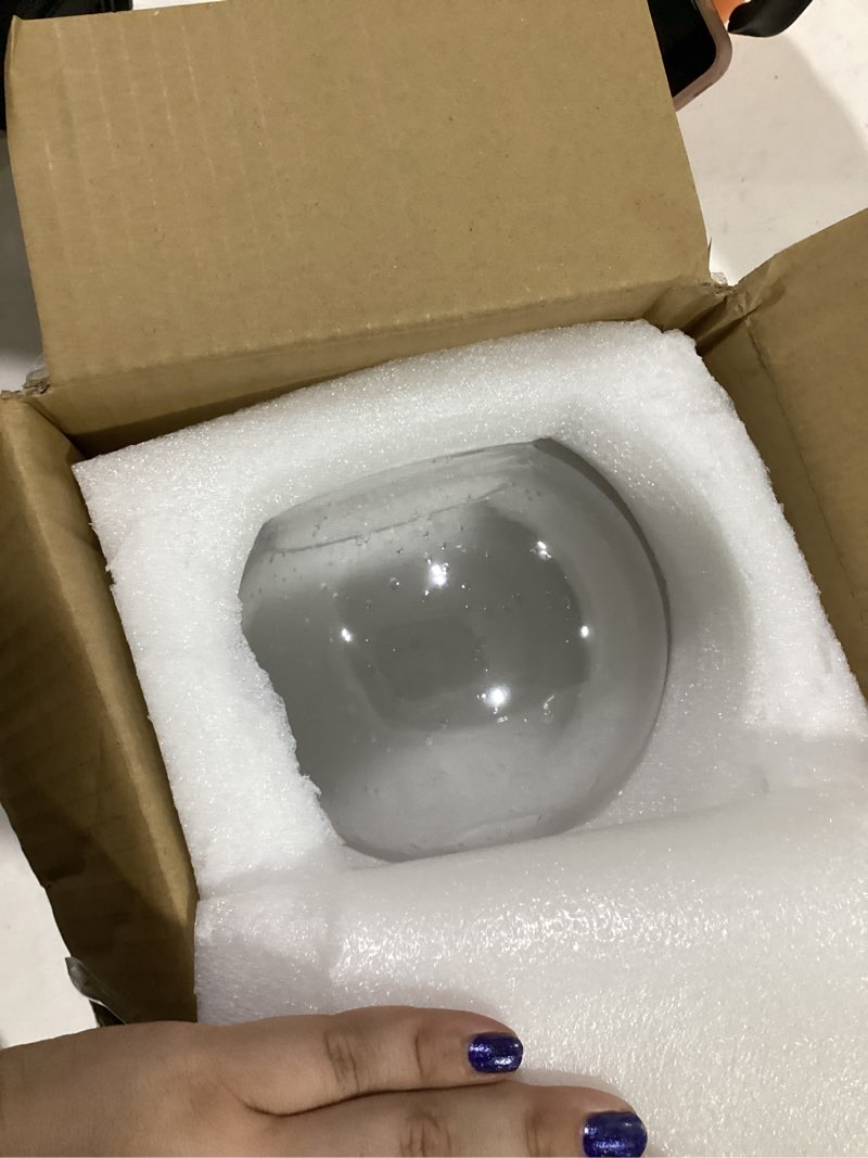 Condition photo showing Good Condition for handblown clear seeded glass globe shade – 1.65" fitter opening – replacement lamp shade for pendant lights, chandeliers, wall sconces, vanity & ceiling fixtures (2 pack) clear seeded 2 pack