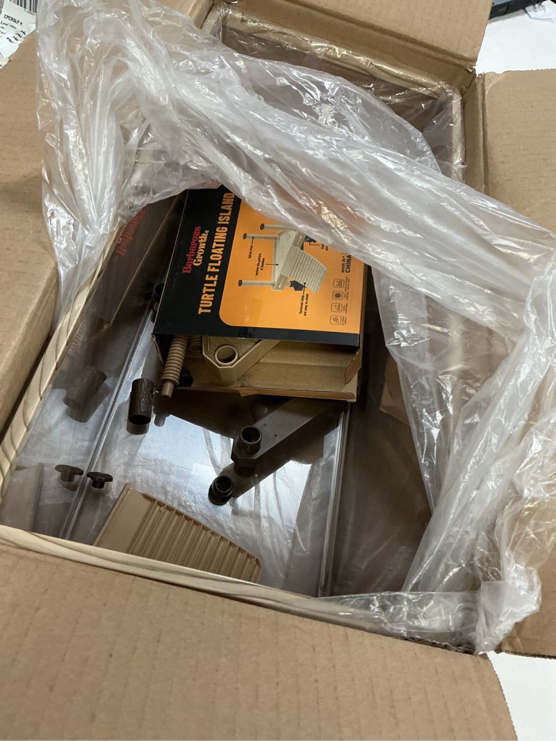 Condition photo showing Good Condition for (Incomplete)Turtle Fish Tank with Turtle Basking Platform, 20\" x 9.5\" x 9.5\" Aquatic Turtle Tank for Juvenile Turtle,Convenient Bottom Drainage, and Versatile Design for Aquatic Turtle Habitat