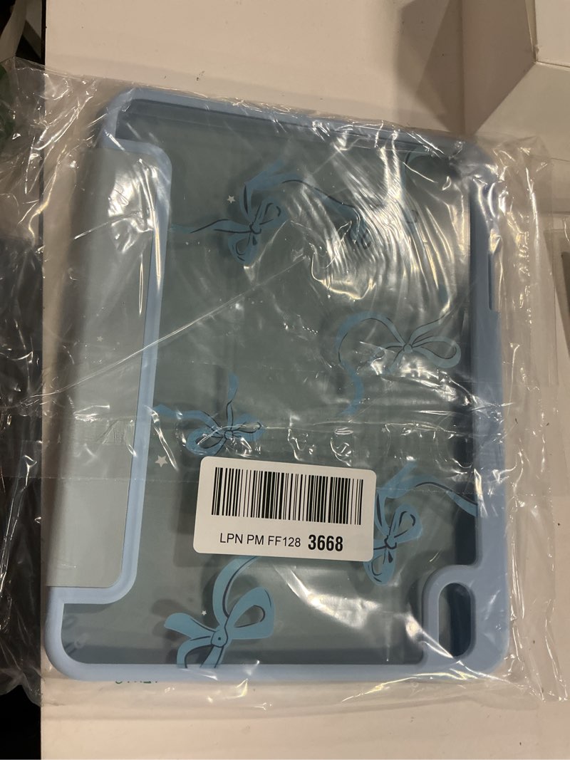 Condition photo showing New/Like New for May Chen for iPad (A16) 11th Generation Case 11 Inch 2025, iPad 10th Gen Case 2022 10.9 inch, Built-in Pencil Holder with Shockproof Cover Clear Transparent Back Shell Auto Wake/Sleep, Bows Blue