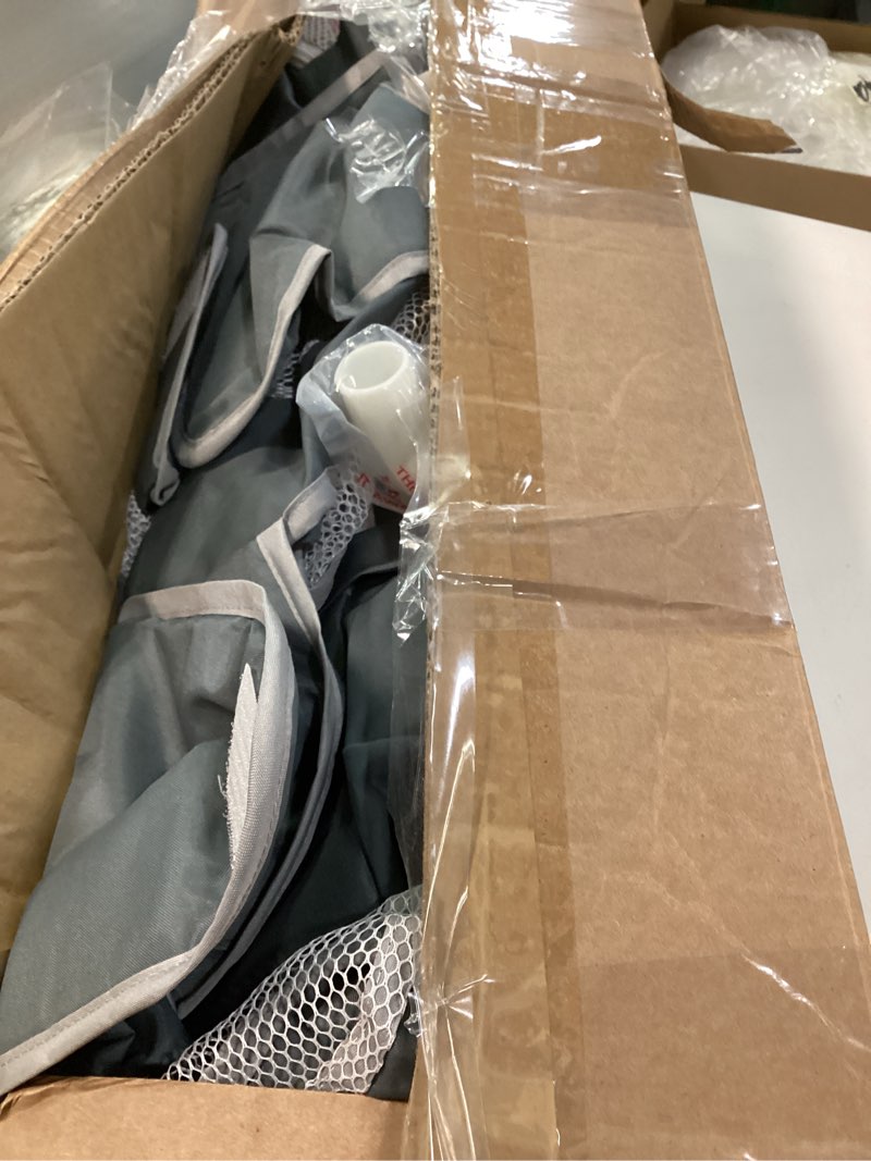 Condition photo showing As Is for COMOMY Playpens for Babies and Toddlers, 79"x71" Baby Playard Extra Large, Safe and Non-Slip Baby Fence, Full Mesh Design, Indoor & Outdoor Kids Activity Center, Baby Play Pens (Dark Grey) Dark Grey 79"x71"