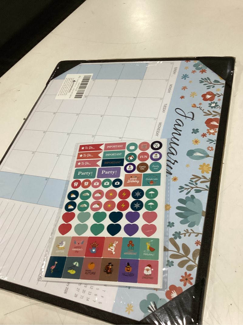 Condition photo showing Good Condition for Calendar 2026-2027, Monthly Desk Calendar from July 2026 to December 2027, 15" x 12", Large Desktop Calendar Monthly, Perfect for Home or Office, Black with Desk Mat 2026 Black with Desk Mat(15" x 12"?