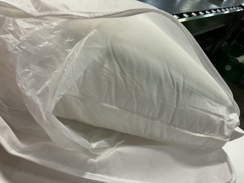 Condition photo showing As Is for premium down alternative pillow, king, firm
