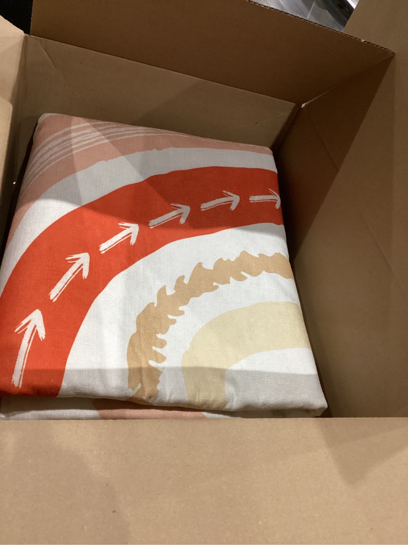 Condition photo showing Good Condition for Scandinavian Boho Rainbow Print Nursery Rug Neutral Area Rug 4x6 Minimalist Kids Playroom Rugs Neutral Rugs Home Decor for Living Room, Bedroom, Patio, Indoor Outdoor 120x180cm Multi3