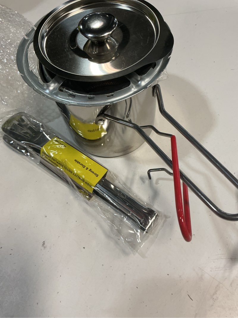 Condition photo showing Good Condition for deep fryer pot with basket and handle, stainless steel frying pan mini fryer soup pot with tongs and lid japanese tempura fryer deep fryers frying pot for fish shrimp chicken and fries