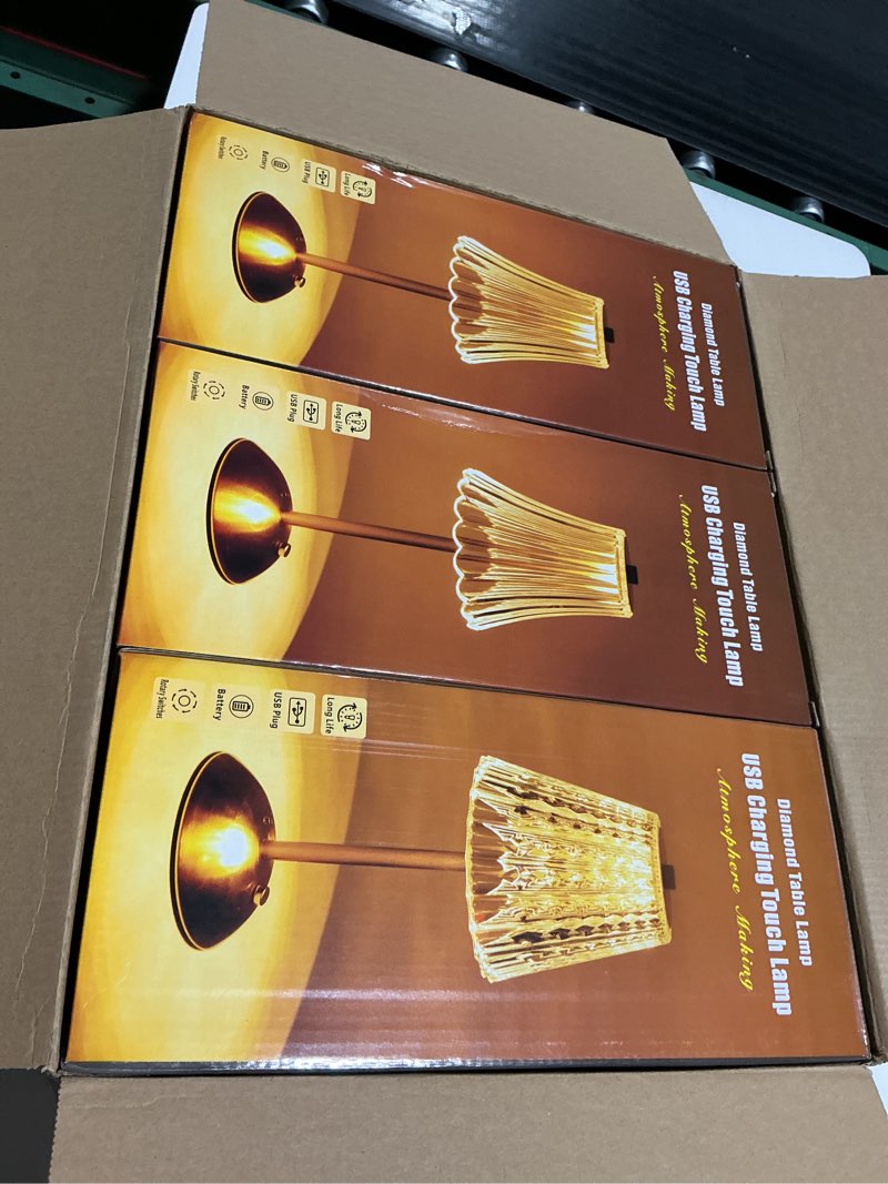 Condition photo showing Good Condition for Liliful 6 Pcs Cordless Table Lamp Rechargeable Touch LED Small Gold Portable Battery Operated USB-c Desk Lamp 3 Color Dimmable for Bedroom Living Room Dining (Gold,Rose Style) Gold Rose Style 6