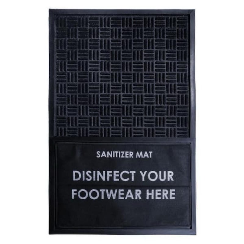 sanitizer black 24 in. x 36 in. rubber sanitizer doormats