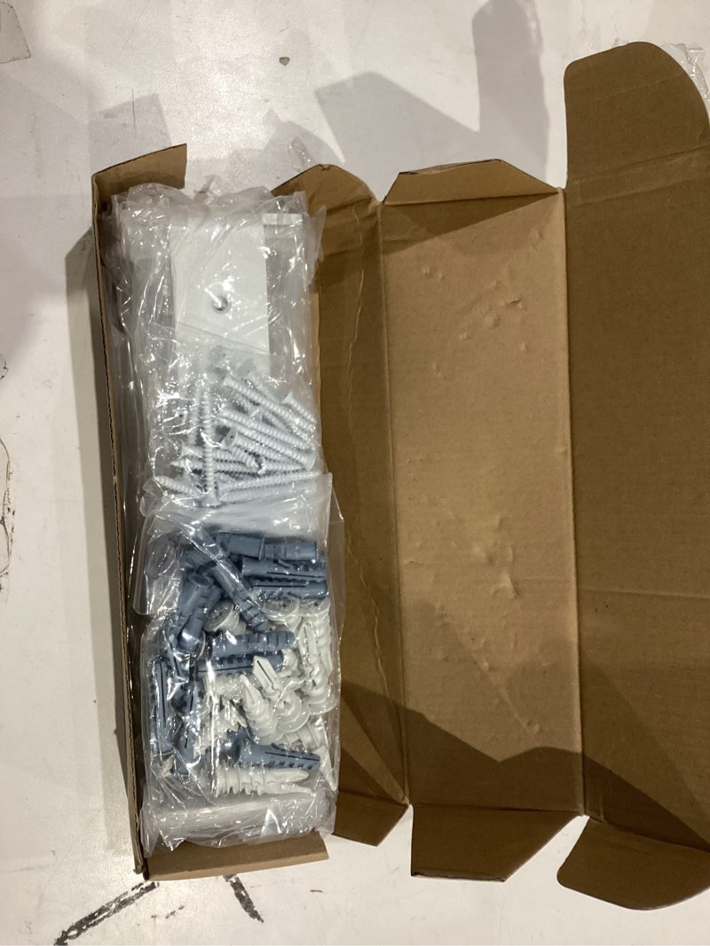 Condition photo showing Good Condition for Shelf Brackets, Heavy Duty Floating Shelf Brackets 10-Inch Long, 6-Pack Brackets for Shelves, Matte White L Hidden Metal Wall Shelf Support Shelving Brackets, 1/5-Inch Thick 160 lb. Load Capacity 10 Inch White 6Pack