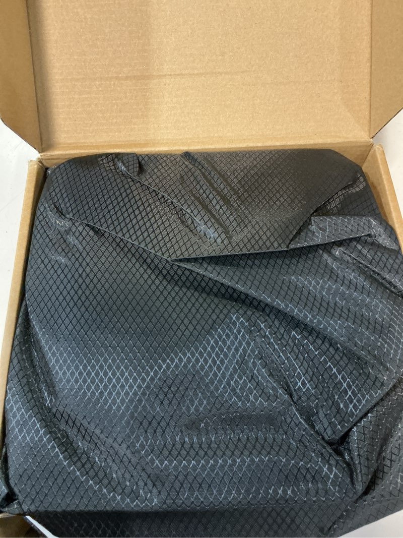 Condition photo showing Good Condition for inflatable seat cushion with press-to-inflate design, airplane seat cushion for long flights, travel cushion for sciatica pain relief, portable cushion for car, office & airplane black