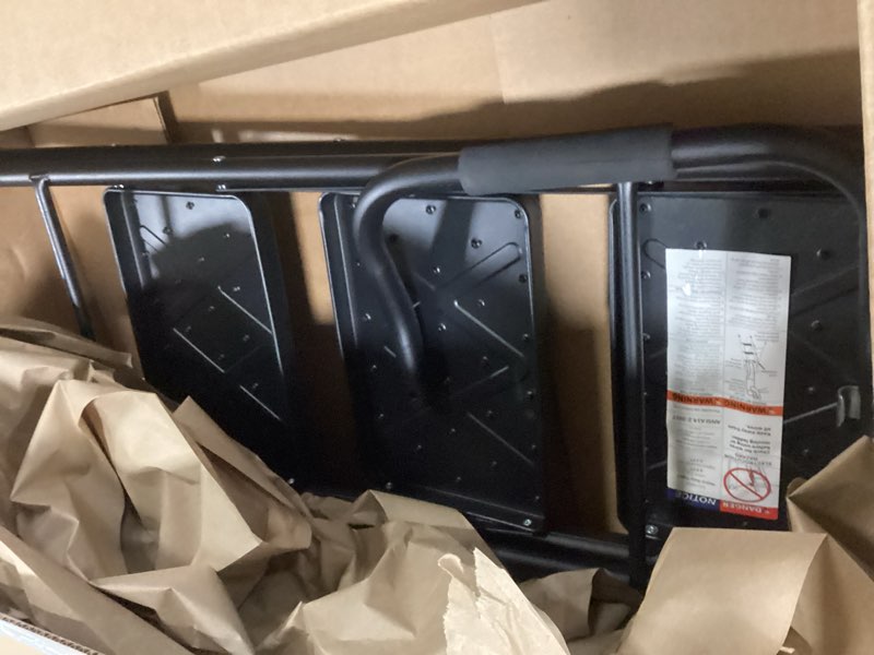 Condition photo showing Good Condition for 3 Step Ladder, Folding Step Stool with Tool Platform, Wide Anti-Slip Pedal and Anti-Slip Feet, Sturdiest Steel Construction, 600lbs Capacity Steel Ladder for Home Office, Grey Gray 3 Step with Tool Platform