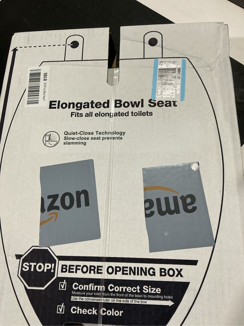 Condition photo showing New/Like New for kohler k-20110-0 brevia elongated toilet seat with grip-tight bumpers, quiet-close seat, quick-attach hardware, white