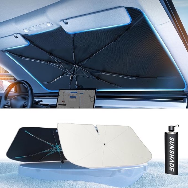 Similar Car Windshield Sun Shade Umbrella - [Nano-Ice-Crystal Coatings] Protect Car from Sun Rays & Heat Damage Keep Cool and Protect Interior Medium (56\" L x 31\" W)