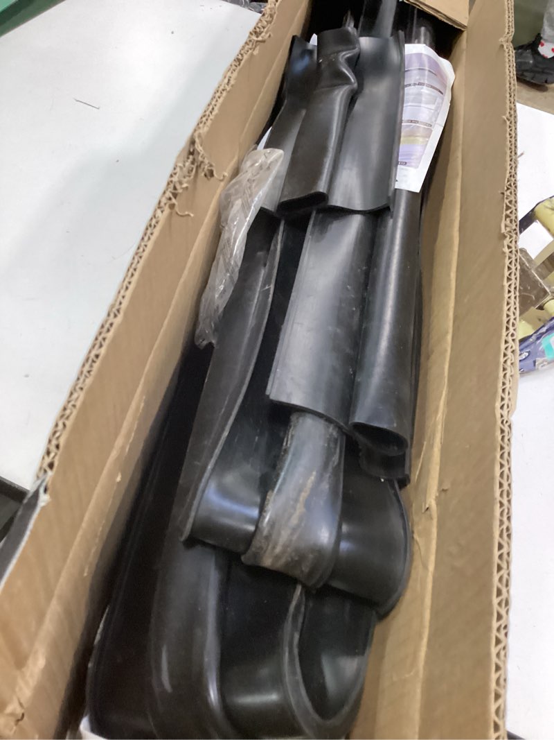 Condition photo showing As Is for Garage Door Seals, Heavy-Duty U+O Shape Bottom Rubber with Aluminum Track Retainer Base + 5cm Brush Combination Kit, Universal Garage Door Weather Stripping Kit (16.5ft) 16.5FT Black(U+O Shape)