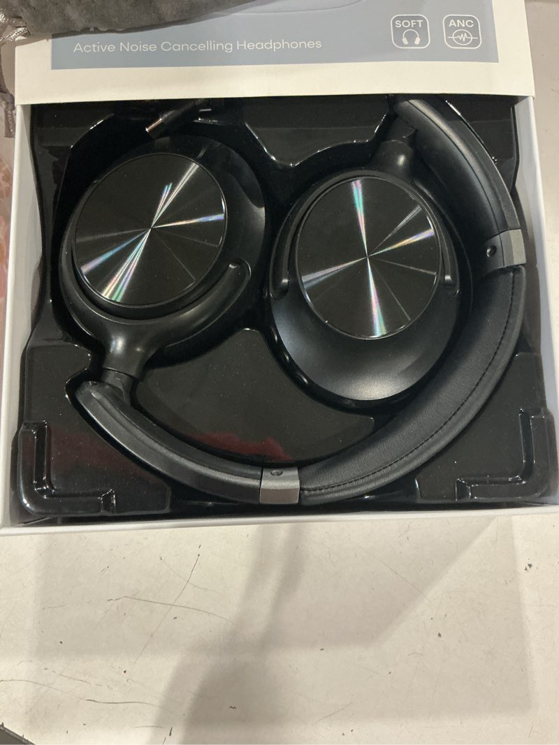 Condition photo showing Good Condition for tagry hybrid active noise cancelling headphones 100h playtime wireless over ear bluetooth headphone with fast charging hi-res audio comfort earcups headsets for travel home office phone pc black