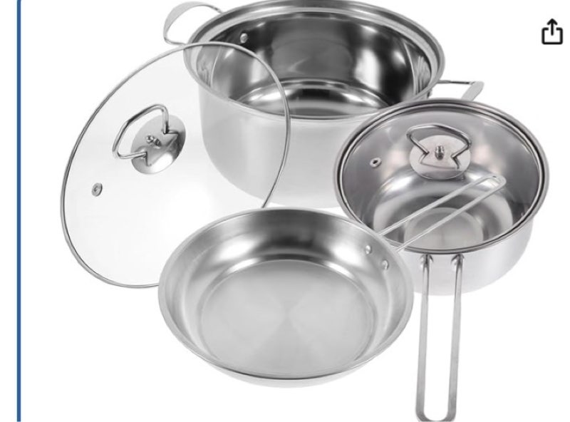 Sets $51.29 FREE delivery November 17 - 25. Details Delivering to Fort Thomas 41075 - Update location Quantity: Quantity:1   Add to Cart   Buy Now Ships from Wesidun Sold by Wesidun Returns 30-day refund/replacement Payment Secure transaction Add to List  VINTORKY 1set Stainless Steel Cookware Set Cookware Set Soup Pot Pot Frying Pan for Versatile Cooking Effortless Cleaning Design for Home Kitchen Use Touch the image to zoom in                     4+ 1set Stainless Steel Cookware Set Cookware Set Soup Pot Pot Frying Pan for Versatile Cooking Effortless Cleaning Design for Home Kitchen Use
