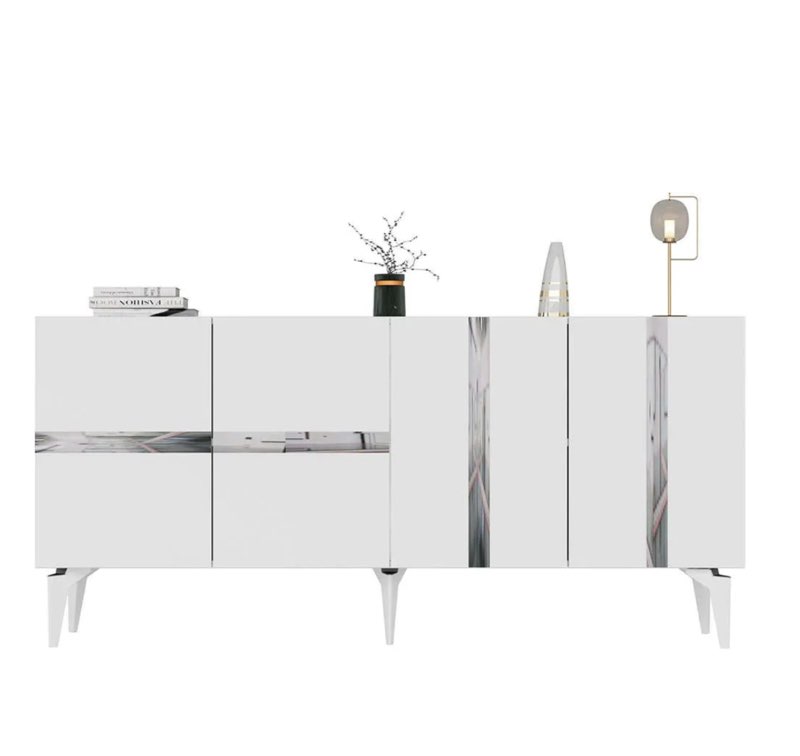 Hanah home vania - white, silver whitesilver console cene (Incomplete, box 1/2 )