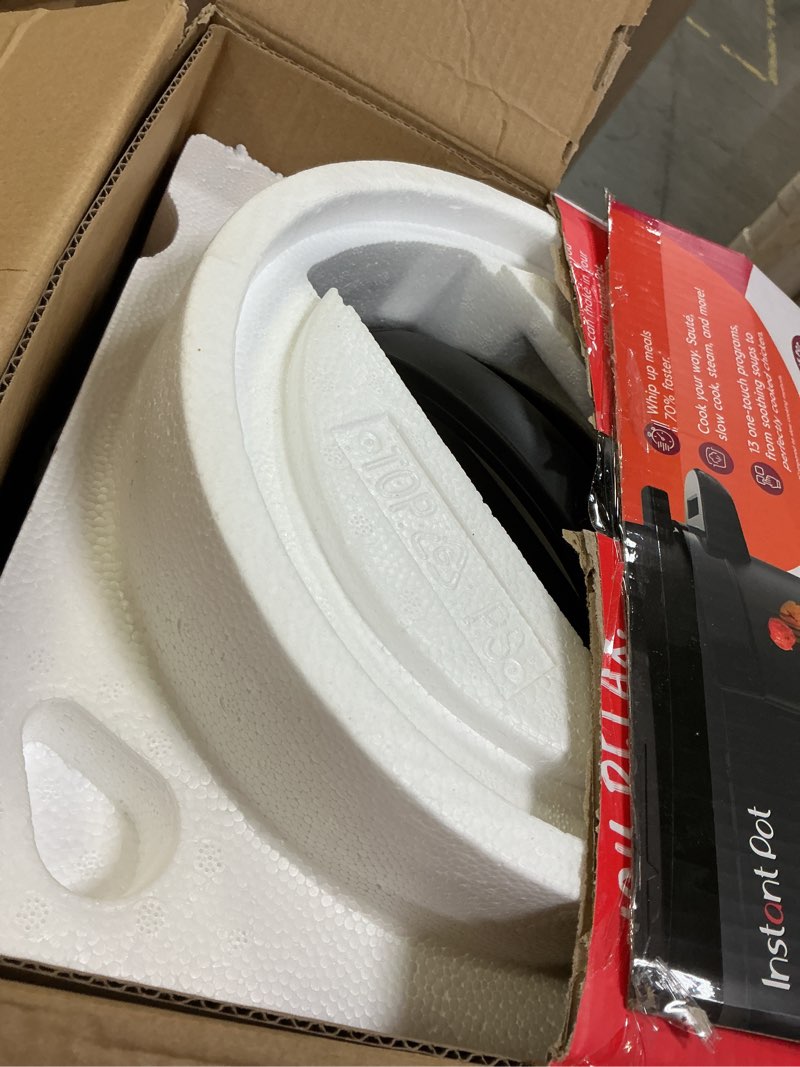 Condition photo showing As Is for Instant Pot 6QT RIO 7-in-1 Multi-Cooker, Pressure Cooker, Slow cook, Sauté, Steam, Rice Maker, Yogurt, & Warmer, Black, 6 Quarts