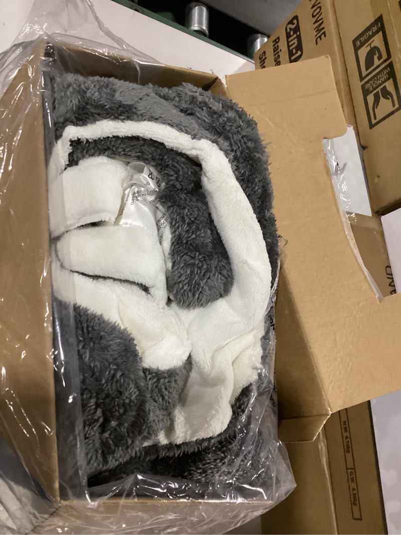 Condition photo showing Good Condition for bedsure cordless heated blanket - fluffy electric wearable blanket hoodie with 20000mah battery pack, portable usb heated shawl as winter gifts for women mom, 4 heat levels & 4 timers, 55"x69", grey 01 - grey throw (55" x 69")