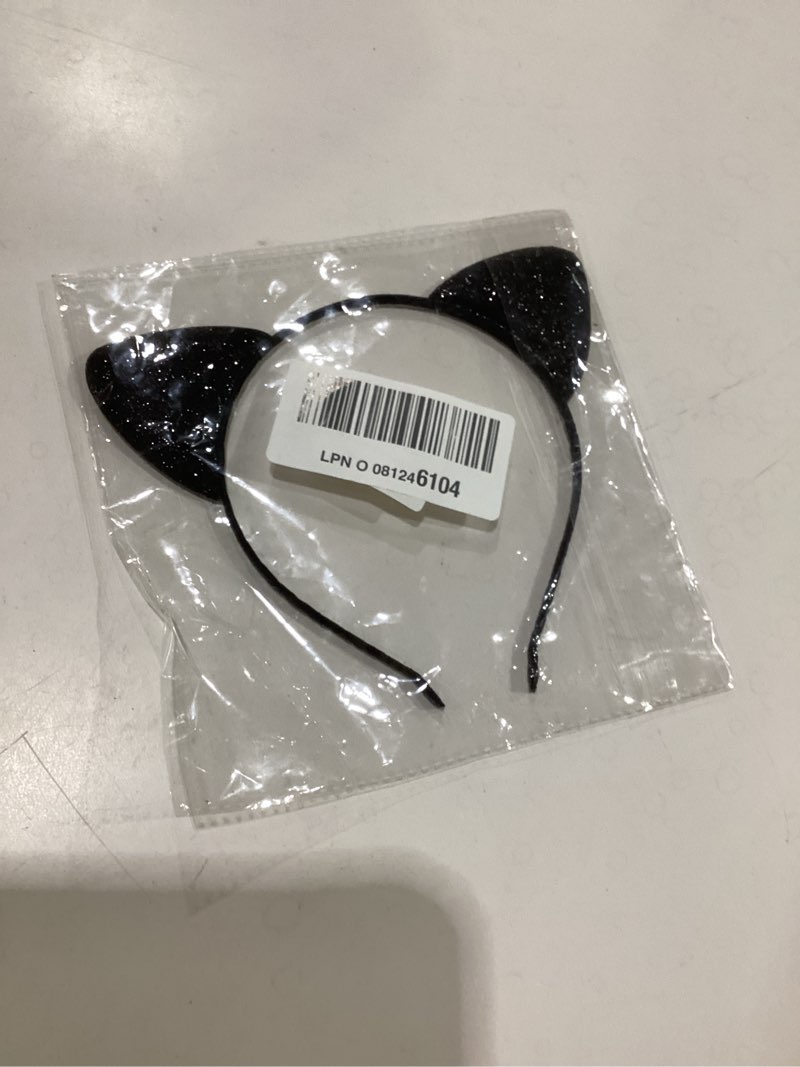 Condition photo showing New/Like New for sparkly cat ear headband - christmas cosplay hair accessory for women & girls | cat costume headpiece