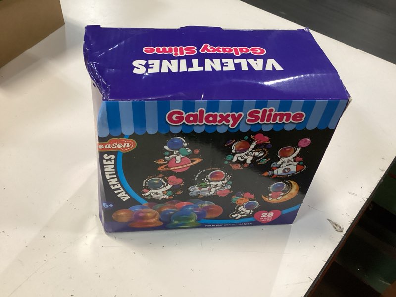 Condition photo showing New/Like New for 28 pack valentines day gifts for kids, galaxy slime with greeting cards stress relief fidget set for kids, valentine's day classroom exchange prizes valentine school party favor gifts