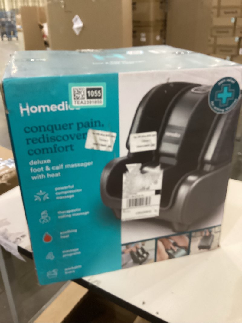 Condition photo showing New/Like New for Homedics Deluxe Foot Massager & Calf Massager with Gentle Warmth, Rolling & Compression Massage, Adjustable Tilt, Washable Liners, 4 Programs, 3 Intensity for Muscle Relief and Post-Workout Recovery