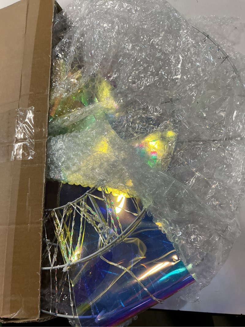 Condition photo showing Good Condition for Christmas Wreaths for Front Door with Lights, 300 LED Laser Chromatic Christmas Door Decorations, Waterproof, Energy-Saving & Easy Install, Indoor/Outdoor Lighted Xmas Wreath for Holiday Decor White