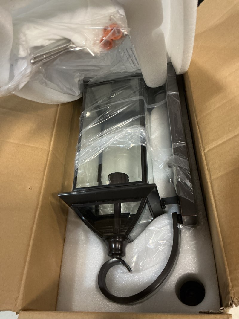 Condition photo showing Good Condition for milaii outdoor wall lights 20" h exterior light fixture oil rubbed bronze anti-rust wall lantern fixture waterproof wall mount porch light for garage patio doorway e26 base socket
