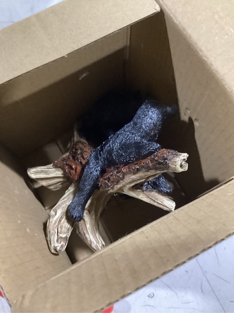 Condition photo showing Good Condition for bear duo on tree figurine, polyresin, 6.5-inches length, home decor accessories