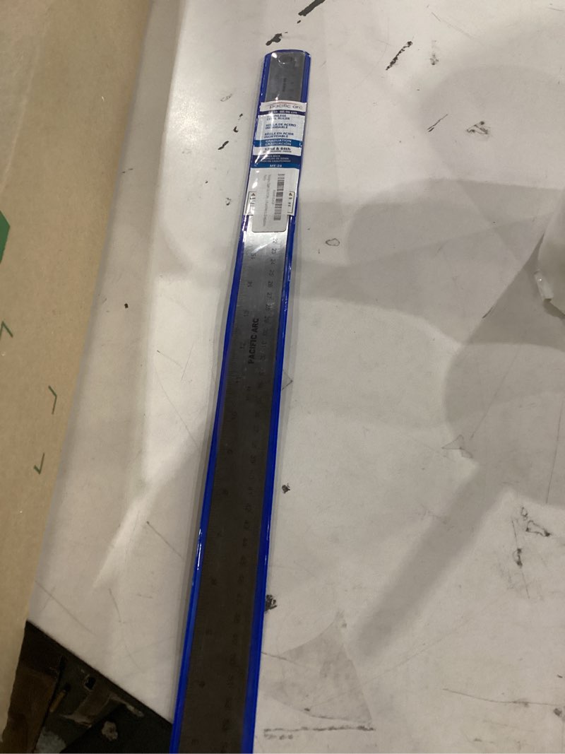 Condition photo showing New/Like New for stainless steel 24 inch metal ruler non-slip rubber back, with inch and metric graduations