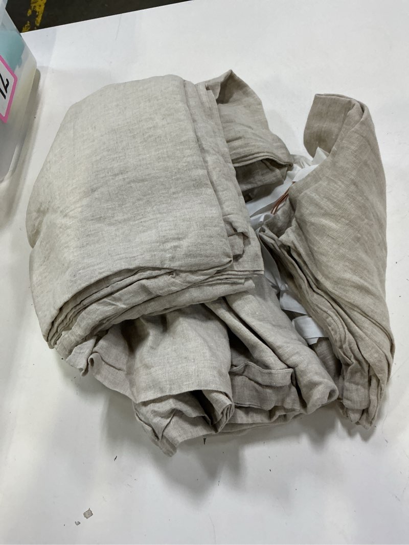 Condition photo showing As Is for quince european linen sham set, king, natural chambray