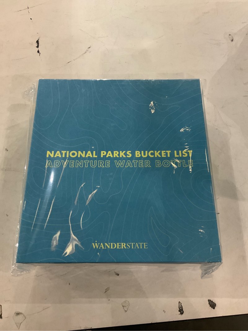 WANDERSTATE National Parks Water Bottle with 63 Waterproof Stickers - Gift-Ready Packaging + 2 Lids 
