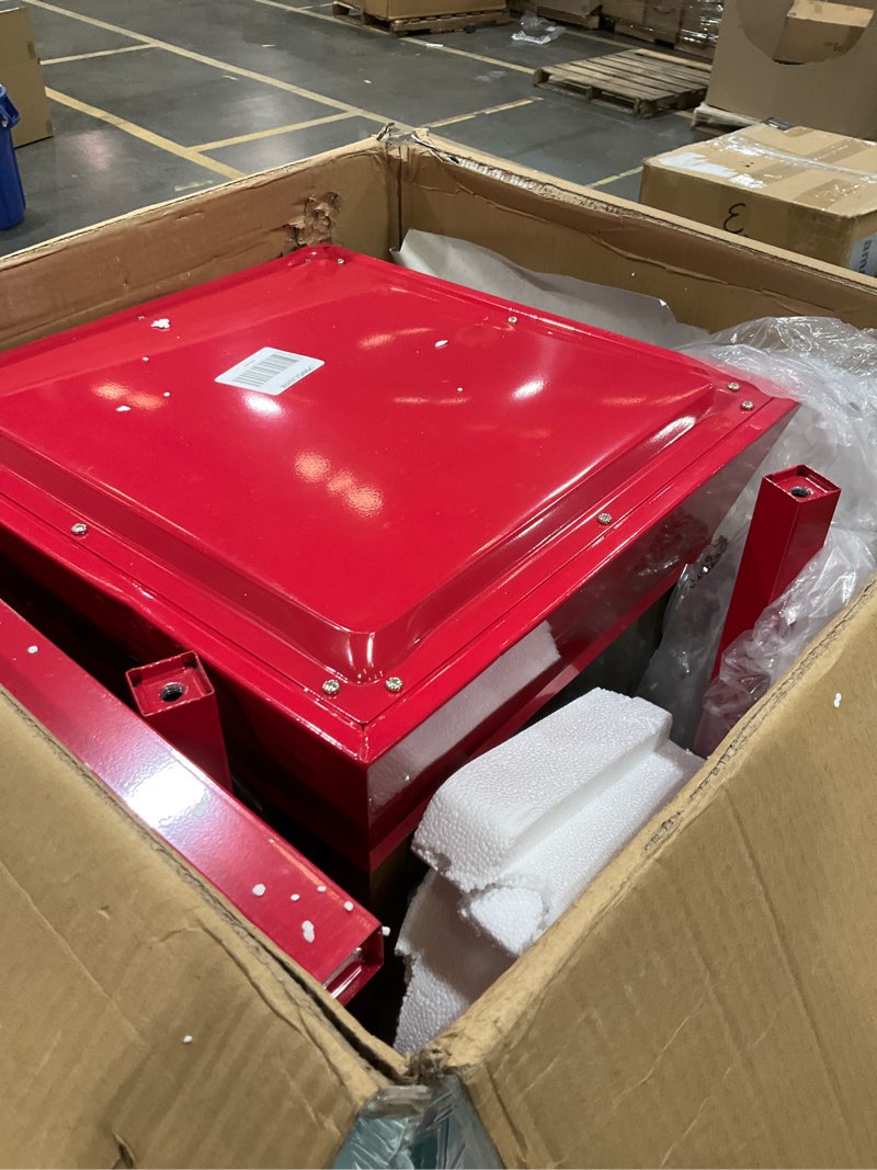Condition photo showing As Is for Nostalgia Popcorn Maker Machine - Professional Cart With 8 Oz Kettle Makes Up to 32 Cups - Vintage Popcorn Machine Movie Theater Style - Red 8 Oz Red