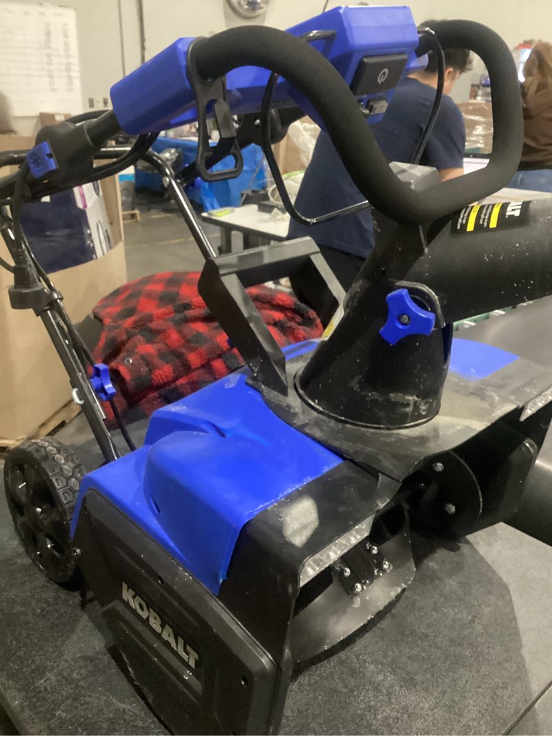 Condition photo showing As Is for kobalt 21-in single-stage push corded electric snow blower