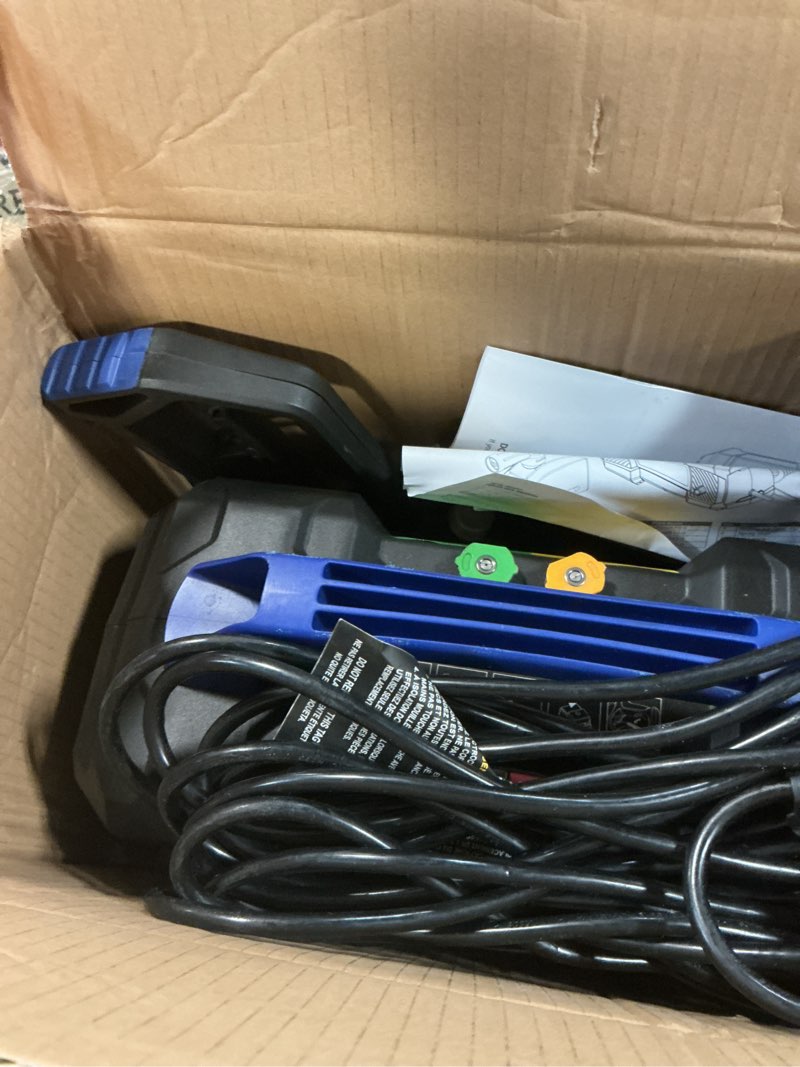 Condition photo showing As Is for westinghouse epx3100v electric pressure washer, 2100 max psi 1.76 max gpm, built-in carry handle, detachable foam cannon, pro-style steel wand, 3-nozzle set, for cars/fences/driveways/home/patios 2100 max psi - handheld
