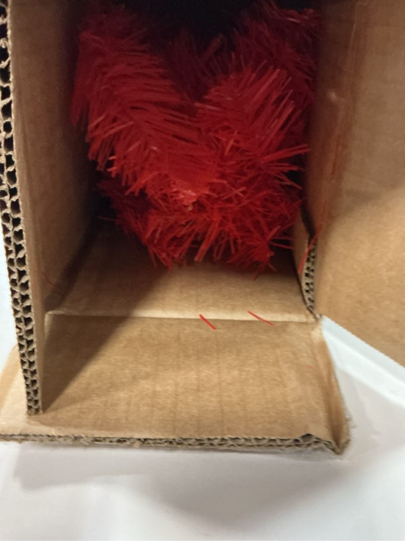 Condition photo showing As Is for Nearly Natural 3ft. Red Artificial Christmas Tree with 50 LED Lights and 118 Bendable Branches