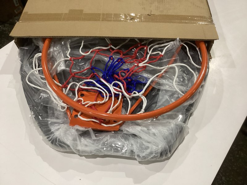 Condition photo showing New/Like New for Large Wall Mounted Basketball Hoop, 36"x24" Shatter-Proof Backboard with 18" Rim & Anti-Tear Net, Indoor Outdoor Basketball Hoop for Family Fun with Kids Adults