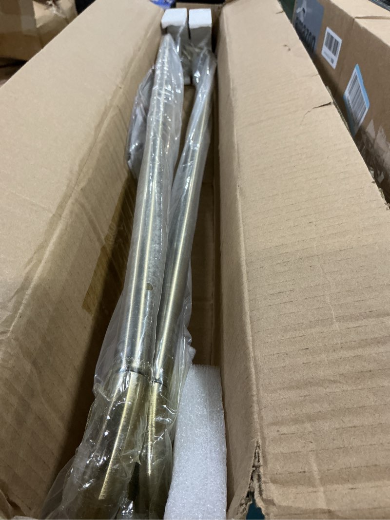Condition photo showing New/Like New for 2 pack antique bronze disc curtain rods, 28-48 inches window curtain rod,adjustable room darkening drapery rod with aluminum finials and brackets,wrap around design 28-48" & 2pcs antique bronze