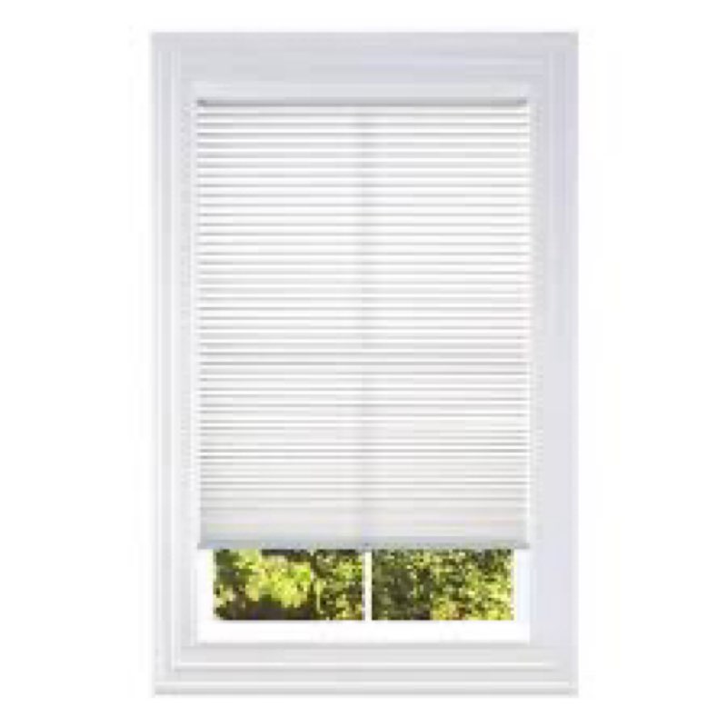 BlindsAvenue Cellular Honeycomb Cordless Polyester Shade, 9/16" Single Cell, Light Filtering, White,
